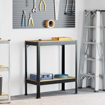 Banco da lavoro con lo scaffale Nero 81 x 41 x 91 cm | homemem39
