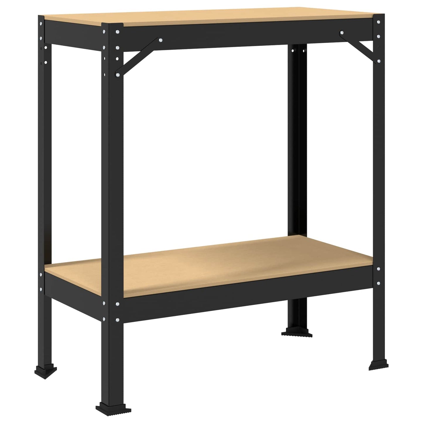 Banco da lavoro con lo scaffale Nero 81 x 41 x 91 cm