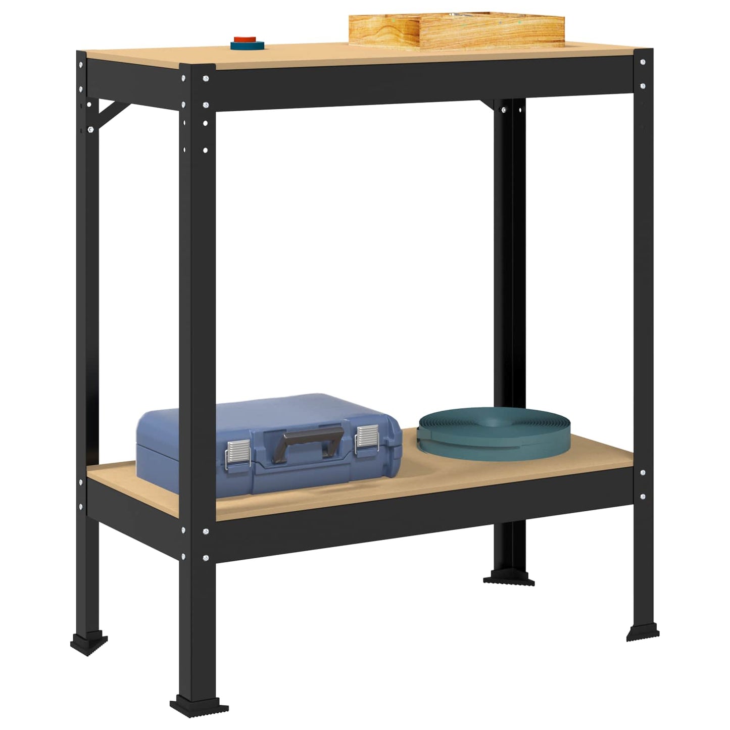 Banco da lavoro con lo scaffale Nero 81 x 41 x 91 cm | homemem39