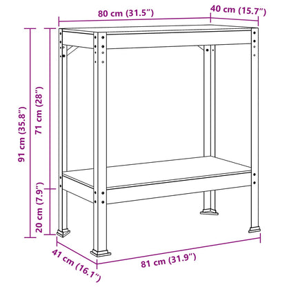 Banco da lavoro con lo scaffale Nero 81 x 41 x 91 cm | homemem39
