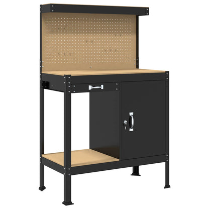 Banco da lavoro con cassetto con blocco Nero 90 x 49 x 141 cm | homemem39