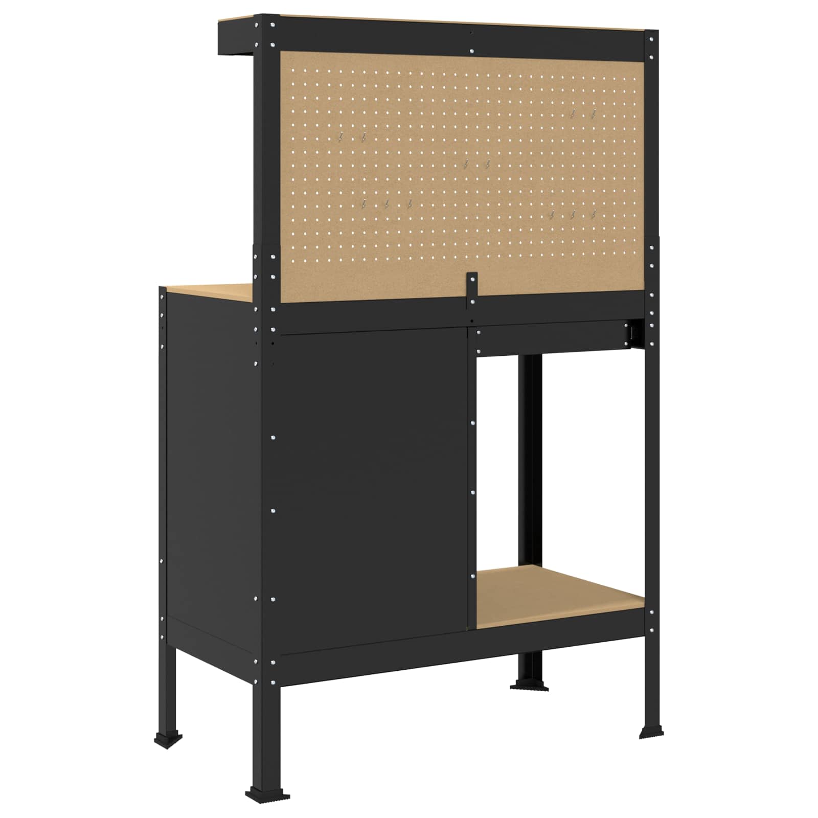Banco da lavoro con cassetto con blocco Nero 90 x 49 x 141 cm | homemem39