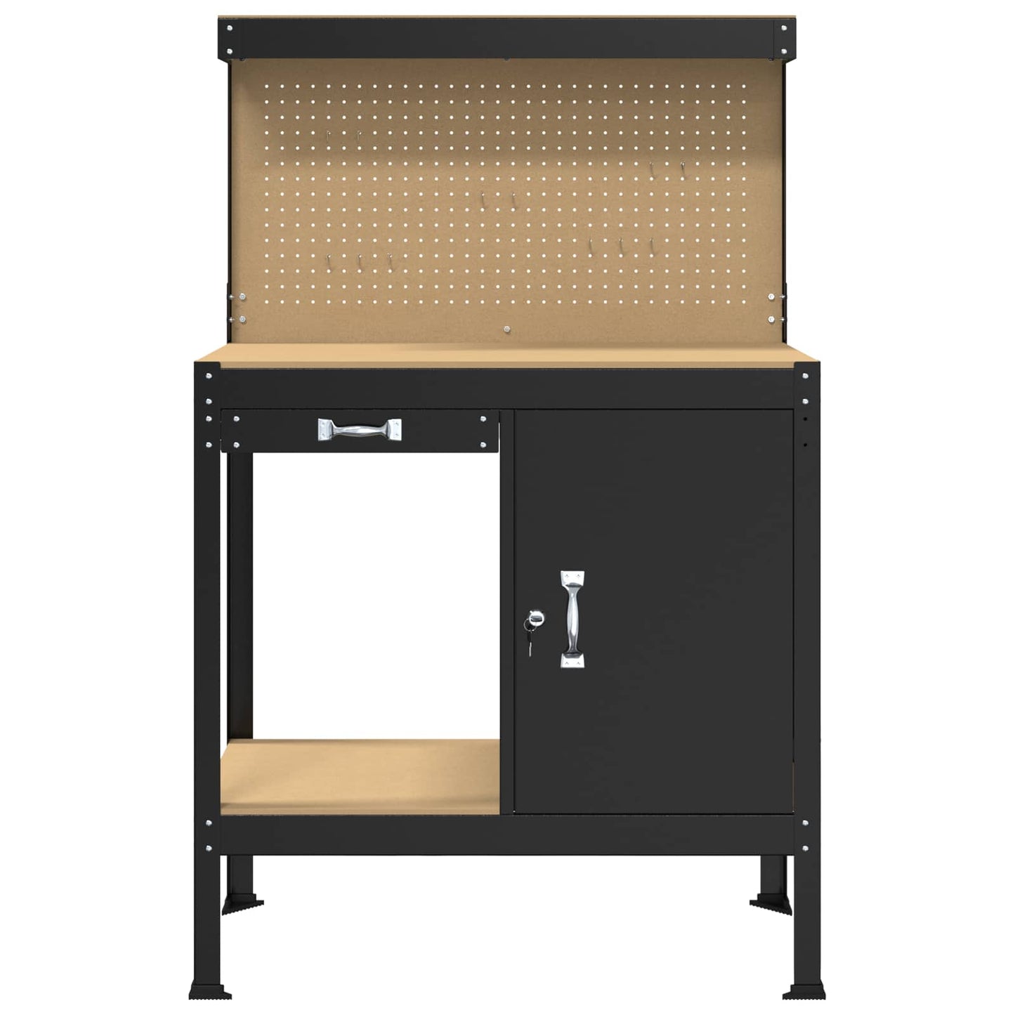 Banco da lavoro con cassetto con blocco Nero 90 x 49 x 141 cm | homemem39