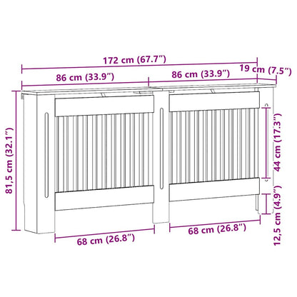 Copertura per radiatori Rovere fumé 172 x 19 x 81,5 cm | homemem39
