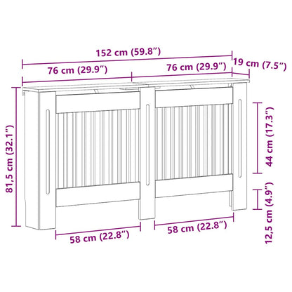 Copertura per radiatori Rovere Nero 152 x 19 x 81,5 cm | homemem39
