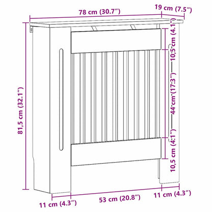 Copertura per radiatori Grigio Sonoma 78 x 19 x 81,5 cm | homemem39