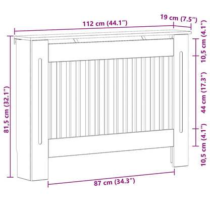 Copertura per radiatori Rovere fumé 112 x 19 x 81,5 cm