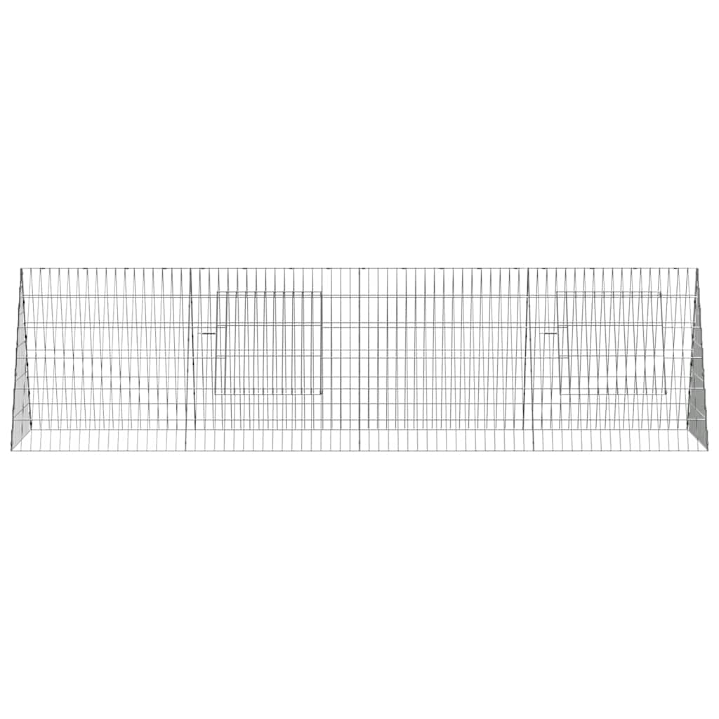 Gabbia per Conigli Argento 215 x 55 x 55 cm Acciaio zincato | homemem39