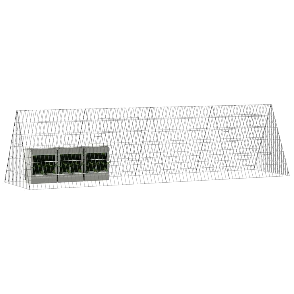 Gabbia per Conigli Argento 215 x 55 x 55 cm Acciaio zincato | homemem39