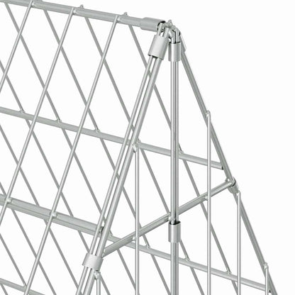 Gabbia per Conigli Argento 215 x 100 x 85 cm Acciaio zincato