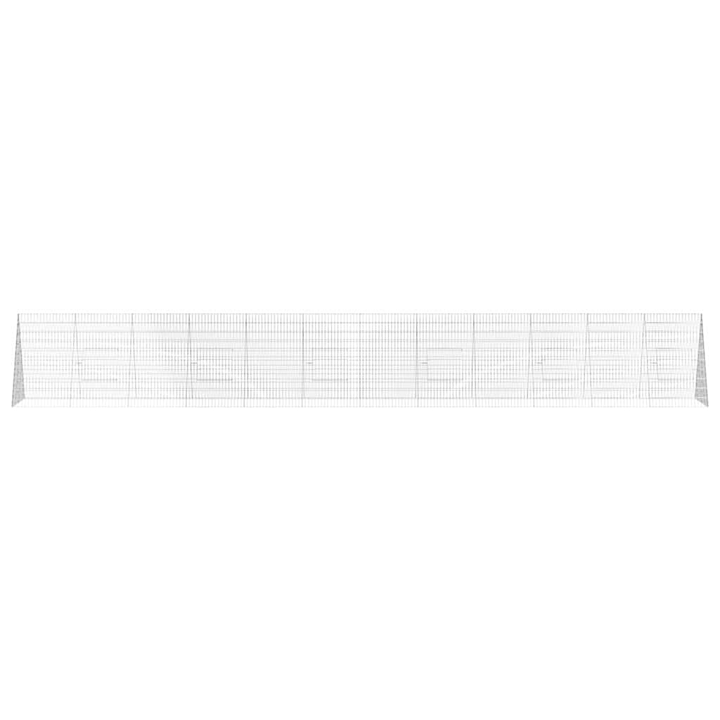 Gabbia per Conigli Argento 650 x 100 x 85 cm Acciaio zincato | homemem39