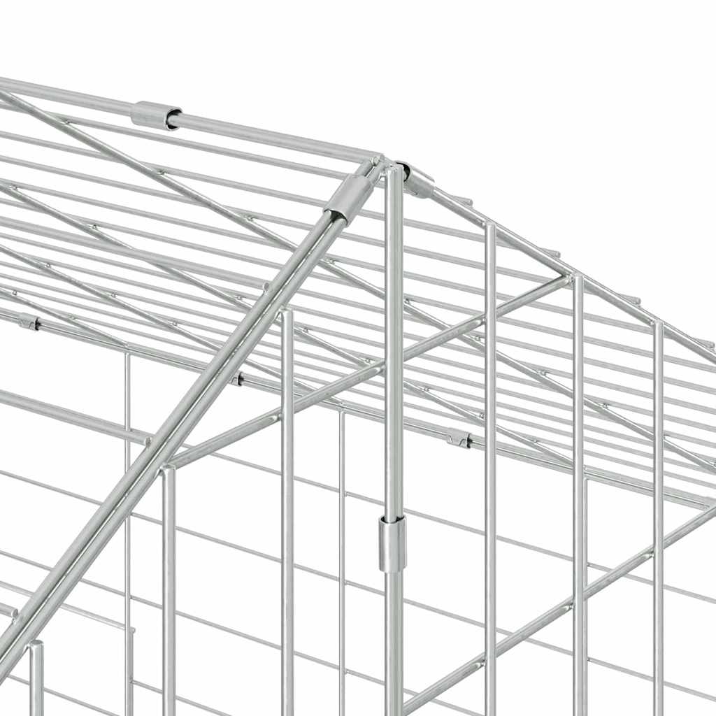 Gabbia per Conigli Argento 200 x 78 x 78 cm Acciaio zincato