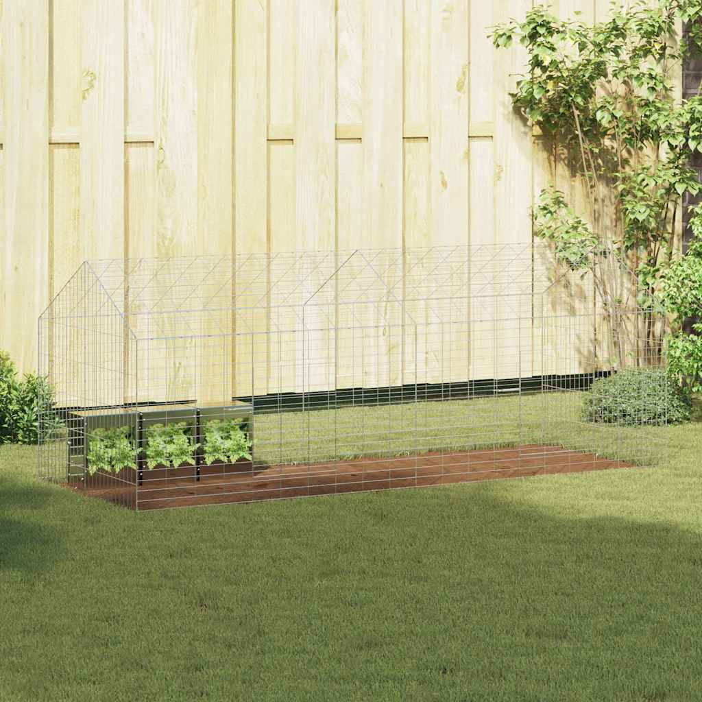 Gabbia per Conigli Argento 200 x 78 x 78 cm Acciaio zincato | homemem39