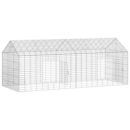 Gabbia per Conigli Argento 200 x 78 x 78 cm Acciaio zincato | homemem39