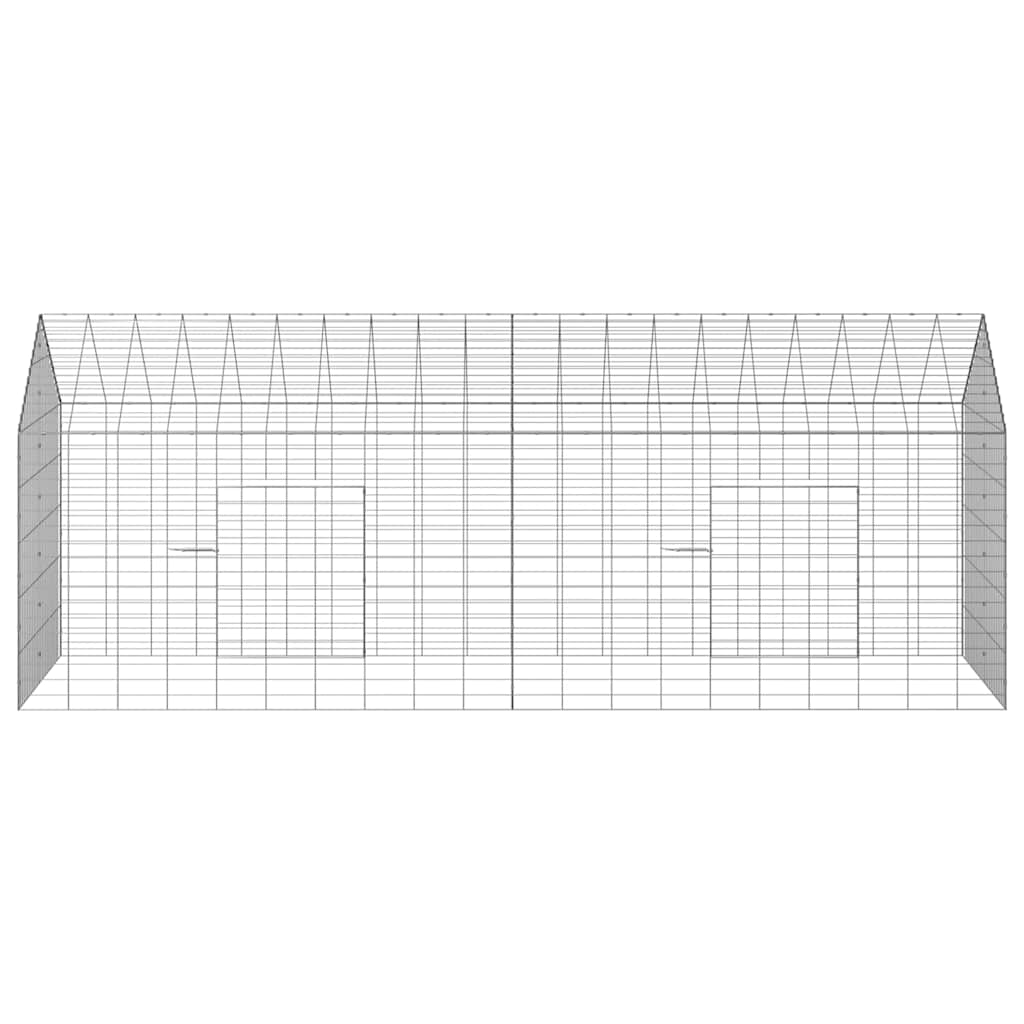 Gabbia per Conigli Argento 200 x 78 x 78 cm Acciaio zincato | homemem39
