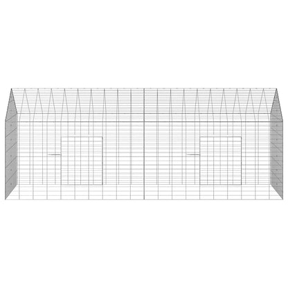Gabbia per Conigli Argento 200 x 78 x 78 cm Acciaio zincato | homemem39