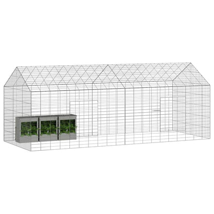 Gabbia per Conigli Argento 200 x 78 x 78 cm Acciaio zincato | homemem39