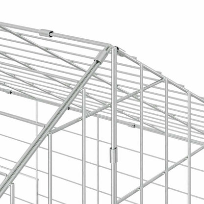 Gabbia per Conigli Argento 400 x 78 x 78 cm Acciaio zincato | homemem39