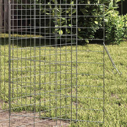 Gabbia per Conigli Argento 400 x 78 x 78 cm Acciaio zincato