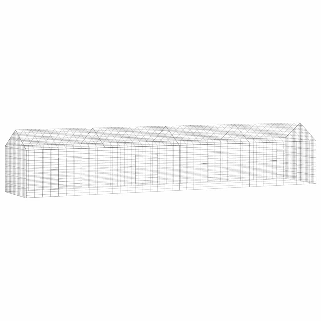 Gabbia per Conigli Argento 400 x 78 x 78 cm Acciaio zincato