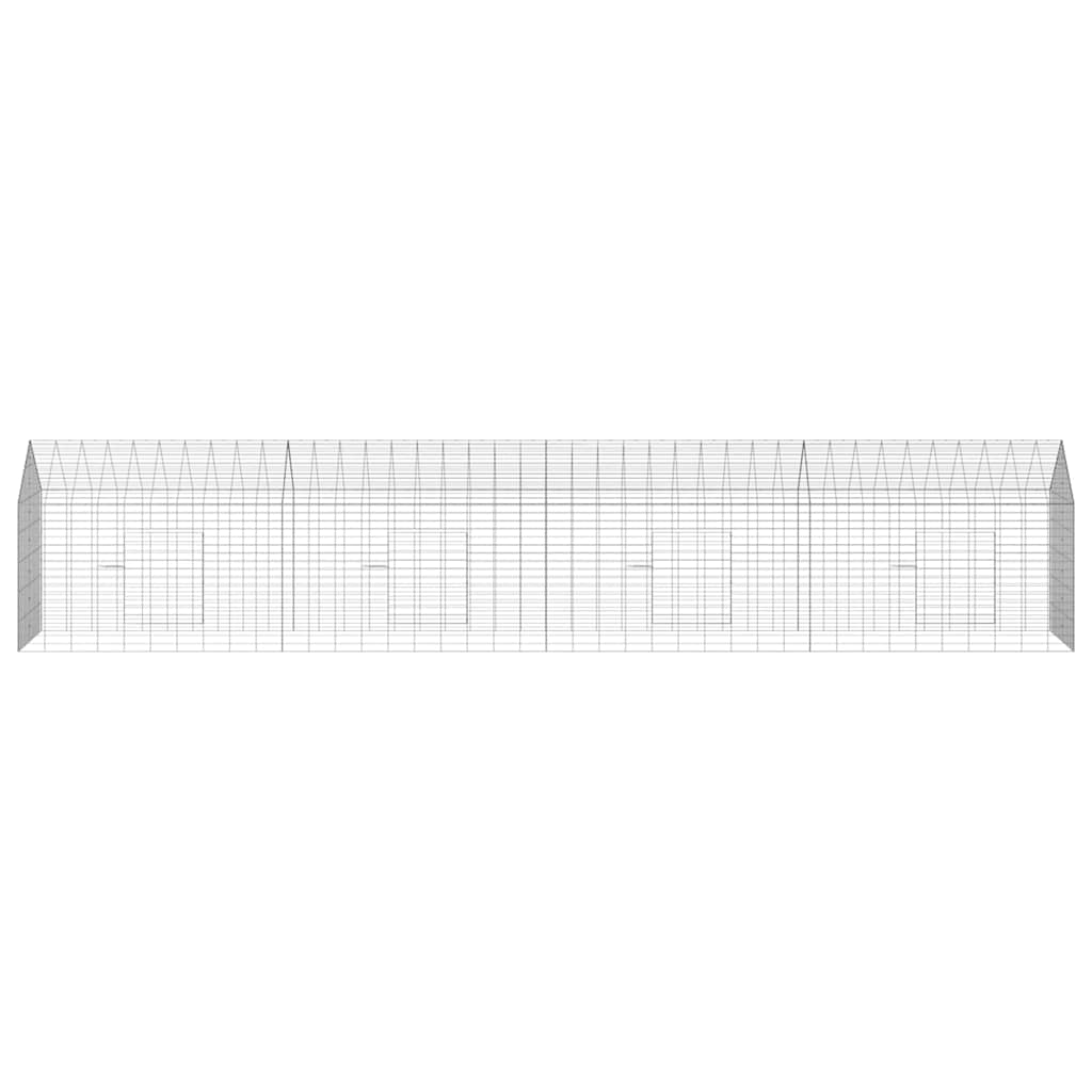 Gabbia per Conigli Argento 400 x 78 x 78 cm Acciaio zincato