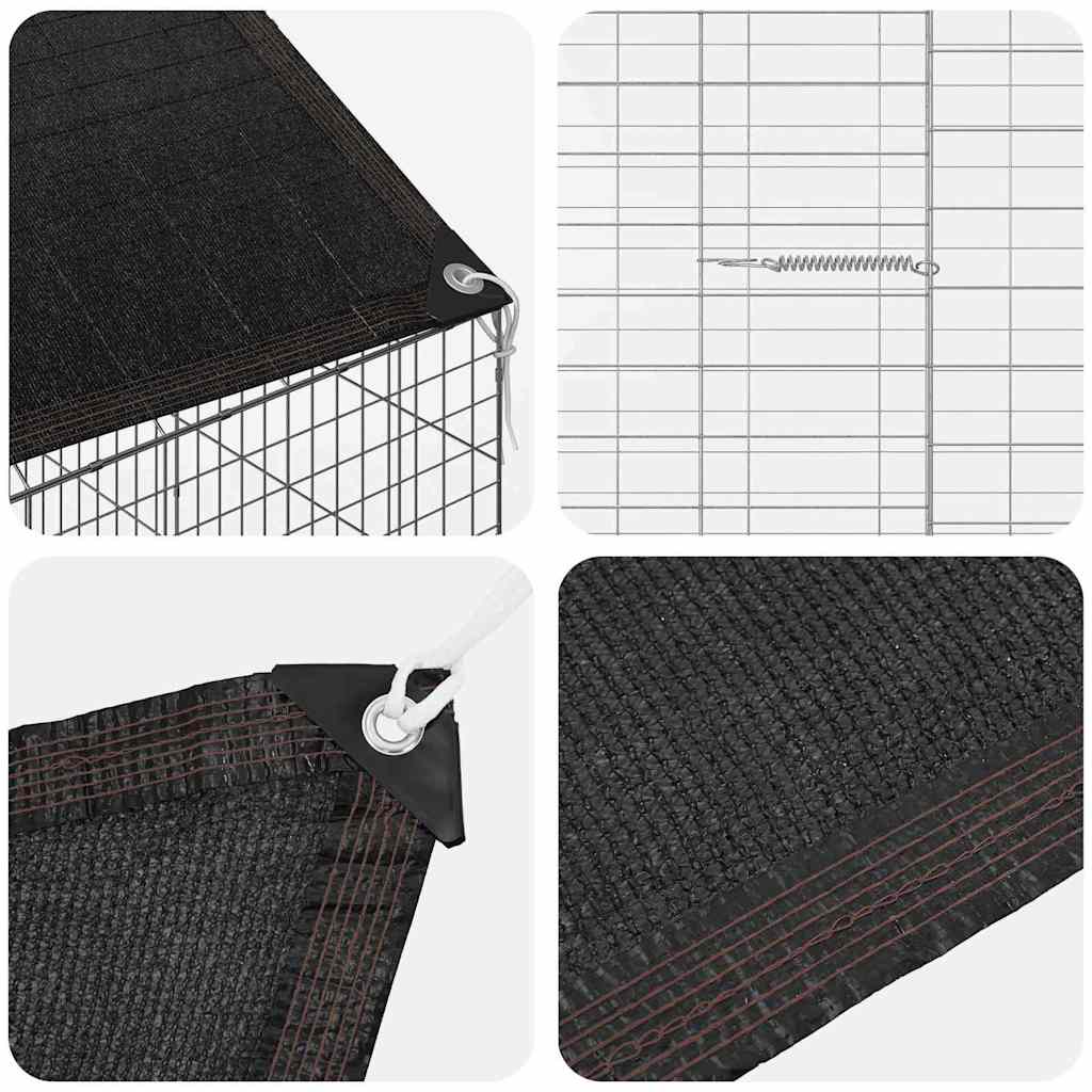 Gabbia per Conigli Argento 200 x 78 x 78 cm Acciaio zincato | homemem39