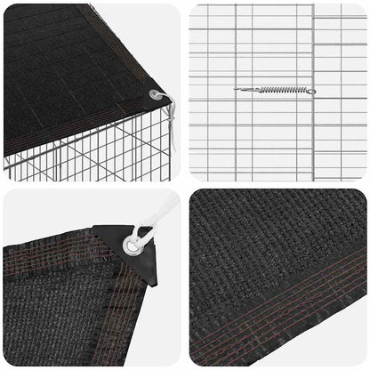 Gabbia per Conigli Argento 400 x 78 x 78 cm Acciaio zincato | homemem39