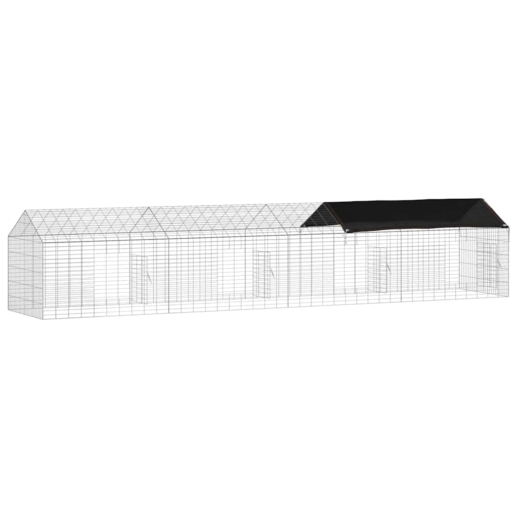 Gabbia per Conigli Argento 400 x 78 x 78 cm Acciaio zincato | homemem39