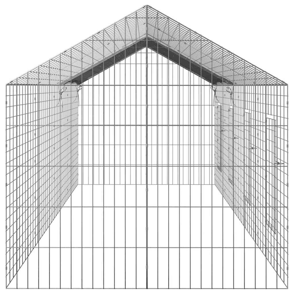 Gabbia per Conigli Argento 400 x 78 x 78 cm Acciaio zincato | homemem39