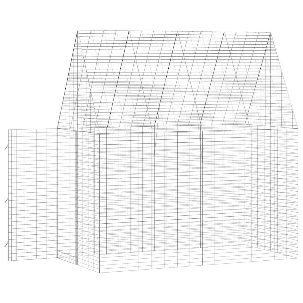 Gabbia per Conigli Argento 200 x 100 x 210 cm Acciaio zincato | homemem39