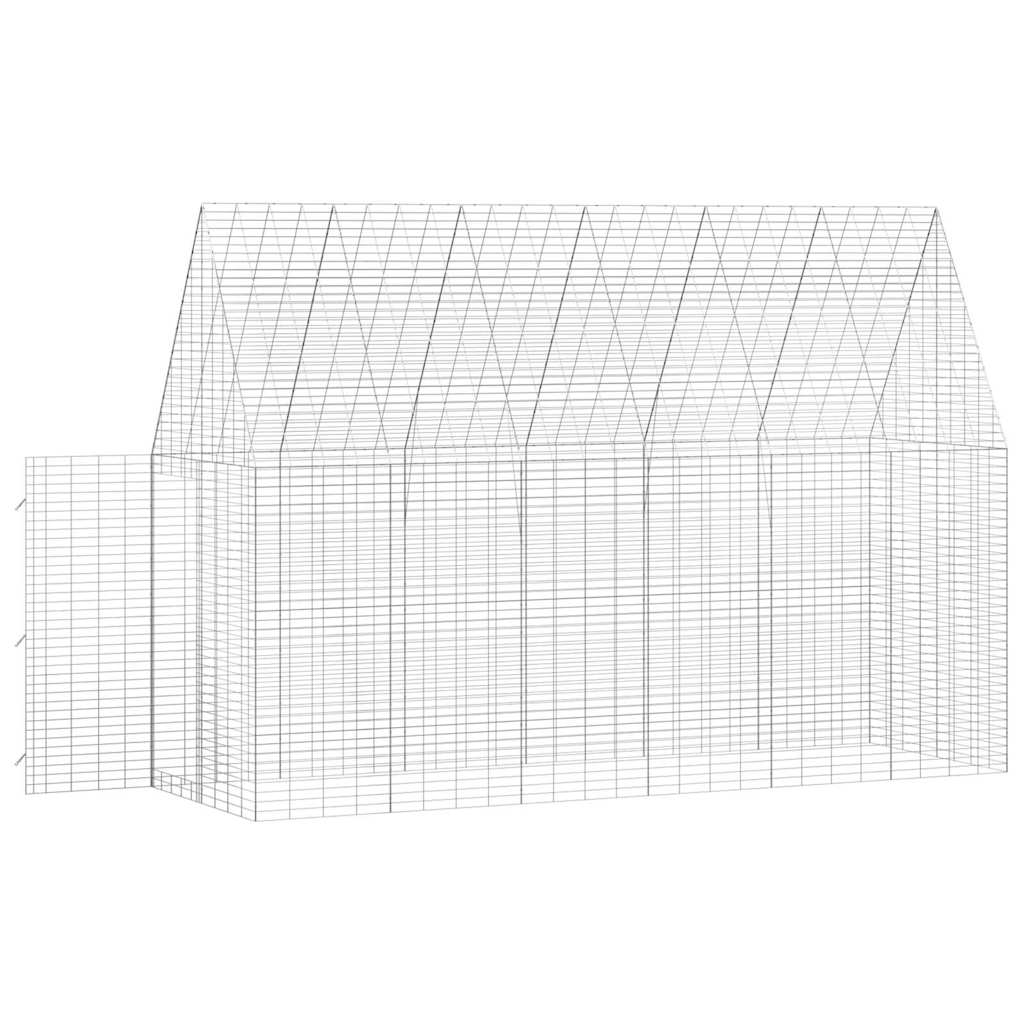 Gabbia per Conigli Argento 300 x 100 x 210 cm Acciaio zincato | homemem39
