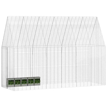 Gabbia per Conigli Argento 300 x 100 x 210 cm Acciaio zincato | homemem39