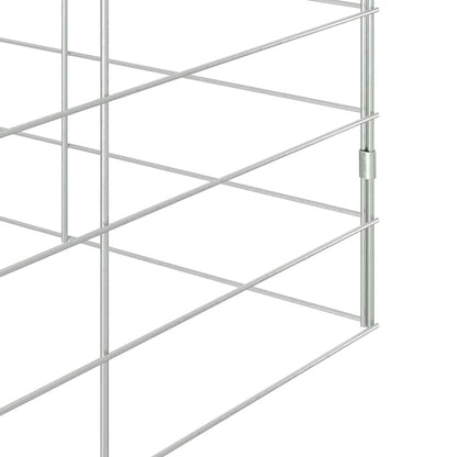 Gabbia per Conigli Argento 400 x 100 x 210 cm Acciaio zincato
