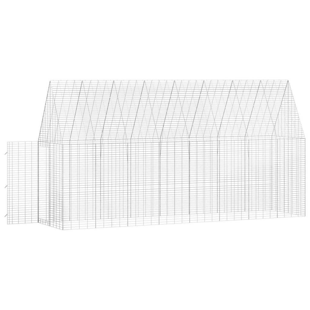Gabbia per Conigli Argento 400 x 100 x 210 cm Acciaio zincato | homemem39