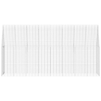 Gabbia per Conigli Argento 400 x 100 x 210 cm Acciaio zincato | homemem39