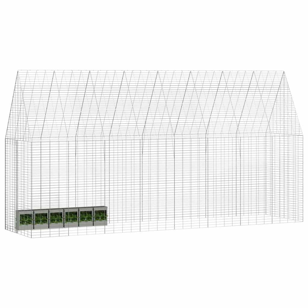 Gabbia per Conigli Argento 400 x 100 x 210 cm Acciaio zincato | homemem39