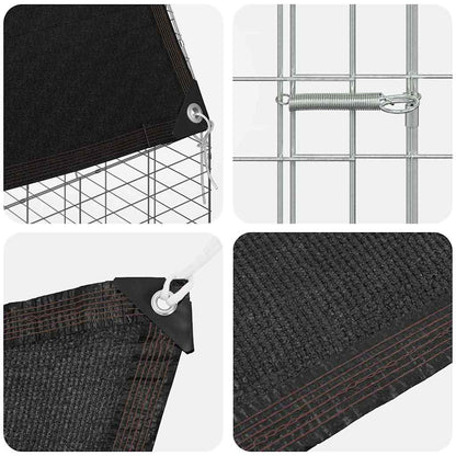 Gabbia per Conigli Argento 200 x 100 x 210 cm Acciaio zincato