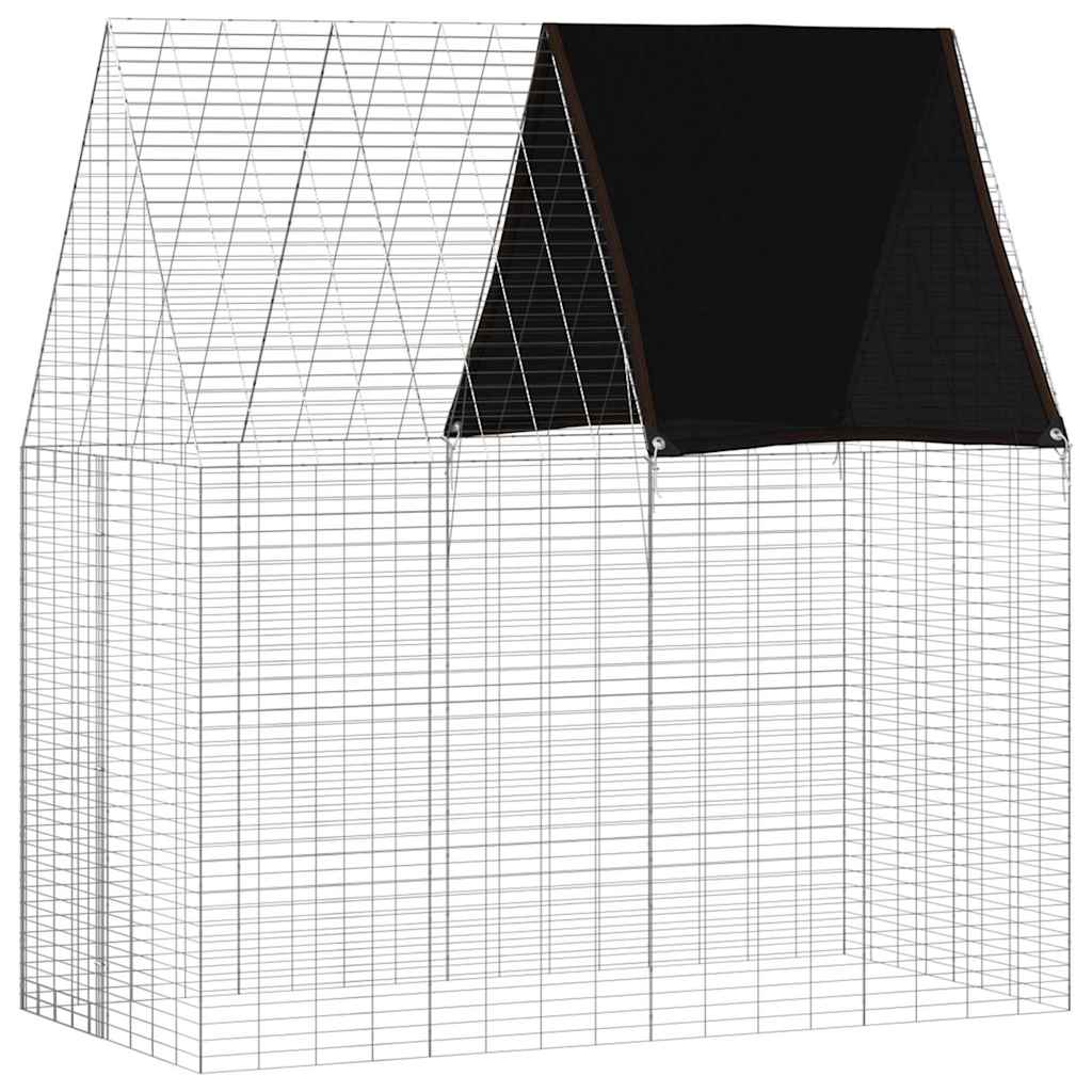 Gabbia per Conigli Argento 200 x 100 x 210 cm Acciaio zincato | homemem39