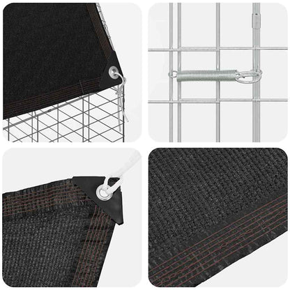 Gabbia per Conigli Argento 400 x 100 x 210 cm Acciaio zincato