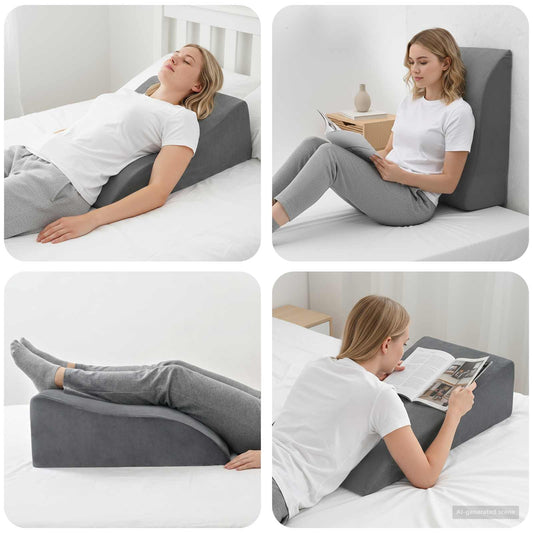 Cuscino per Gambe 68 x 41 x 24 cm Schiuma PU Grigio