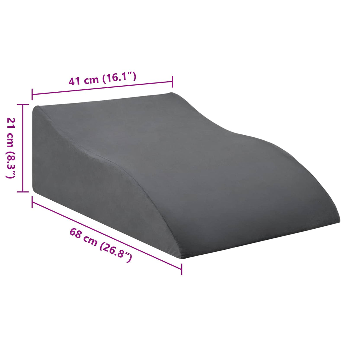 Cuscino per Gambe 68 x 41 x 21 cm Schiuma PU Grigio | homemem39