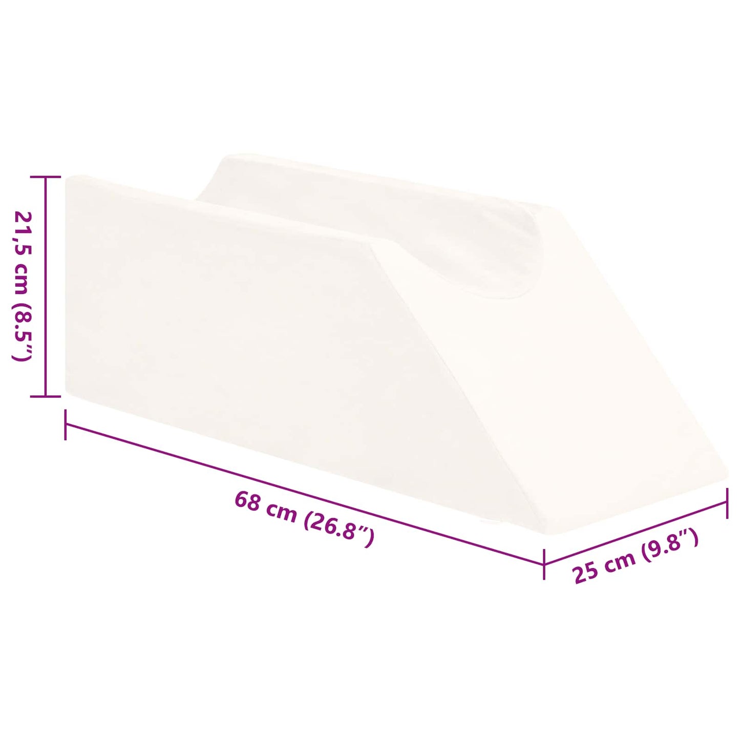 Cuscino per Gambe Bianco 68 x 25 x 21,5 cm Schiuma PU | homemem39