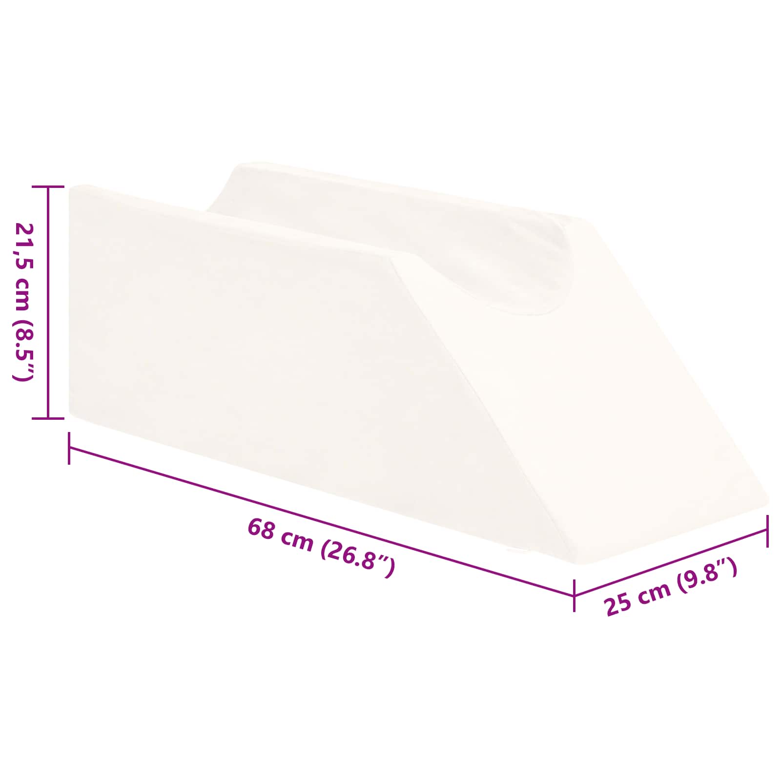 Cuscino per Gambe Bianco 68 x 25 x 21,5 cm Schiuma PU | homemem39