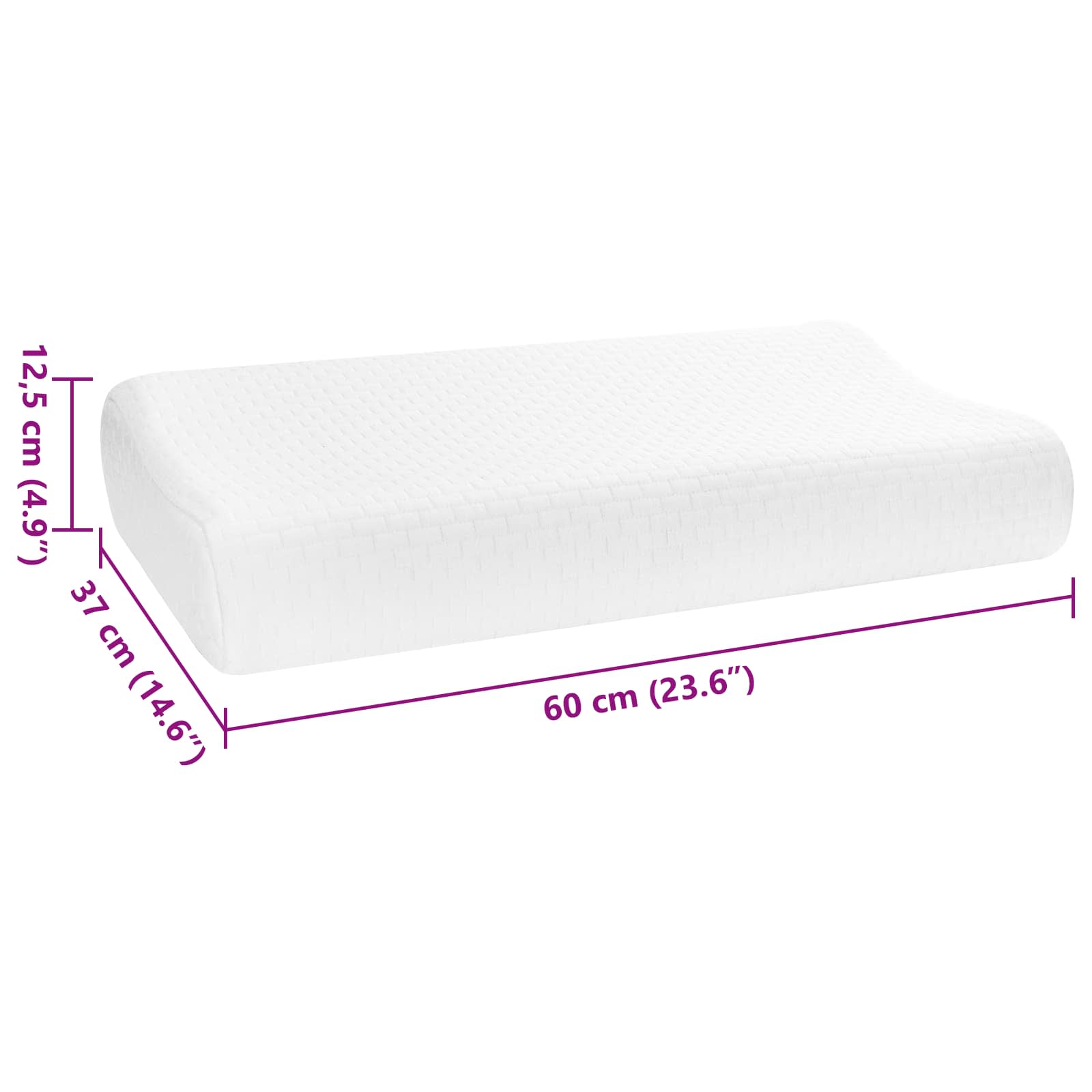 Cuscino da Letto Bianco 60 x 37 x 12,5 cm Schiuma Memory | homemem39