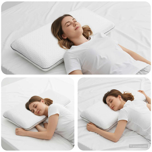 Cuscino da Letto Tinta unita Bianco 70 x 35 x 10 cm Schiuma Gel | homemem39