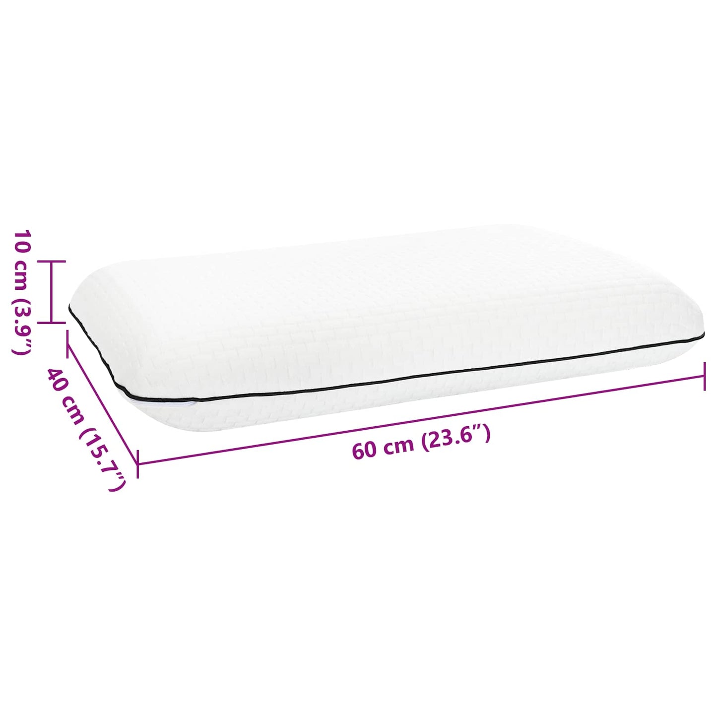 Cuscino da Letto Tinta unita Bianco 60 x 40 x 10 cm Schiuma Gel | homemem39