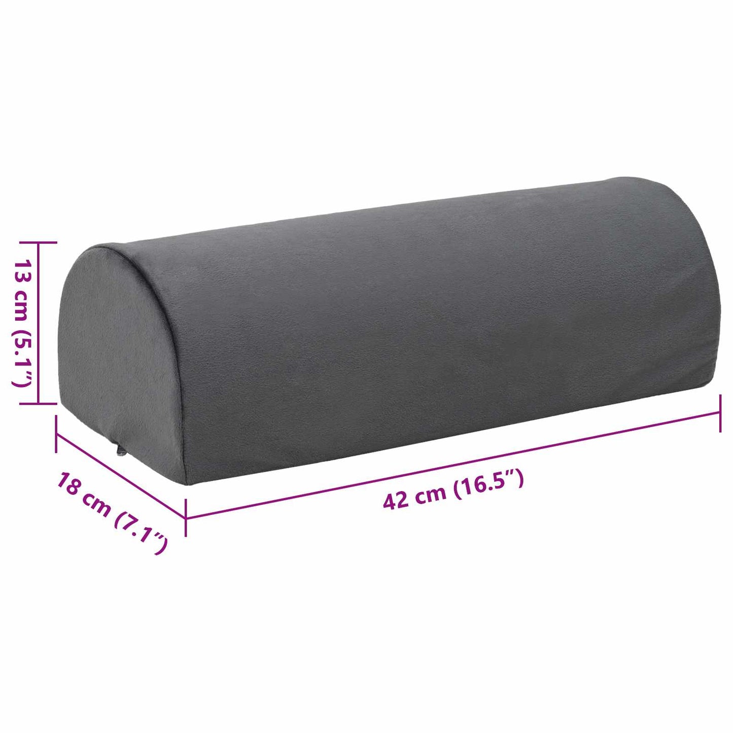 Cuscino per poggiapiedi Grigio 42 x 18 x 13 cm Schiuma PU