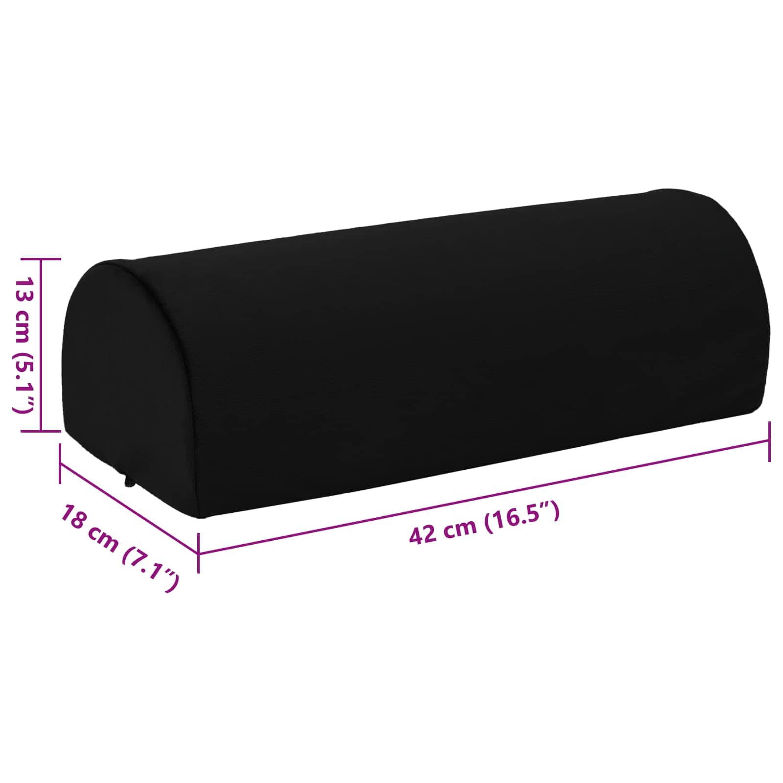 Cuscino per poggiapiedi Nero 42 x 18 x 13 cm Schiuma PU | homemem39