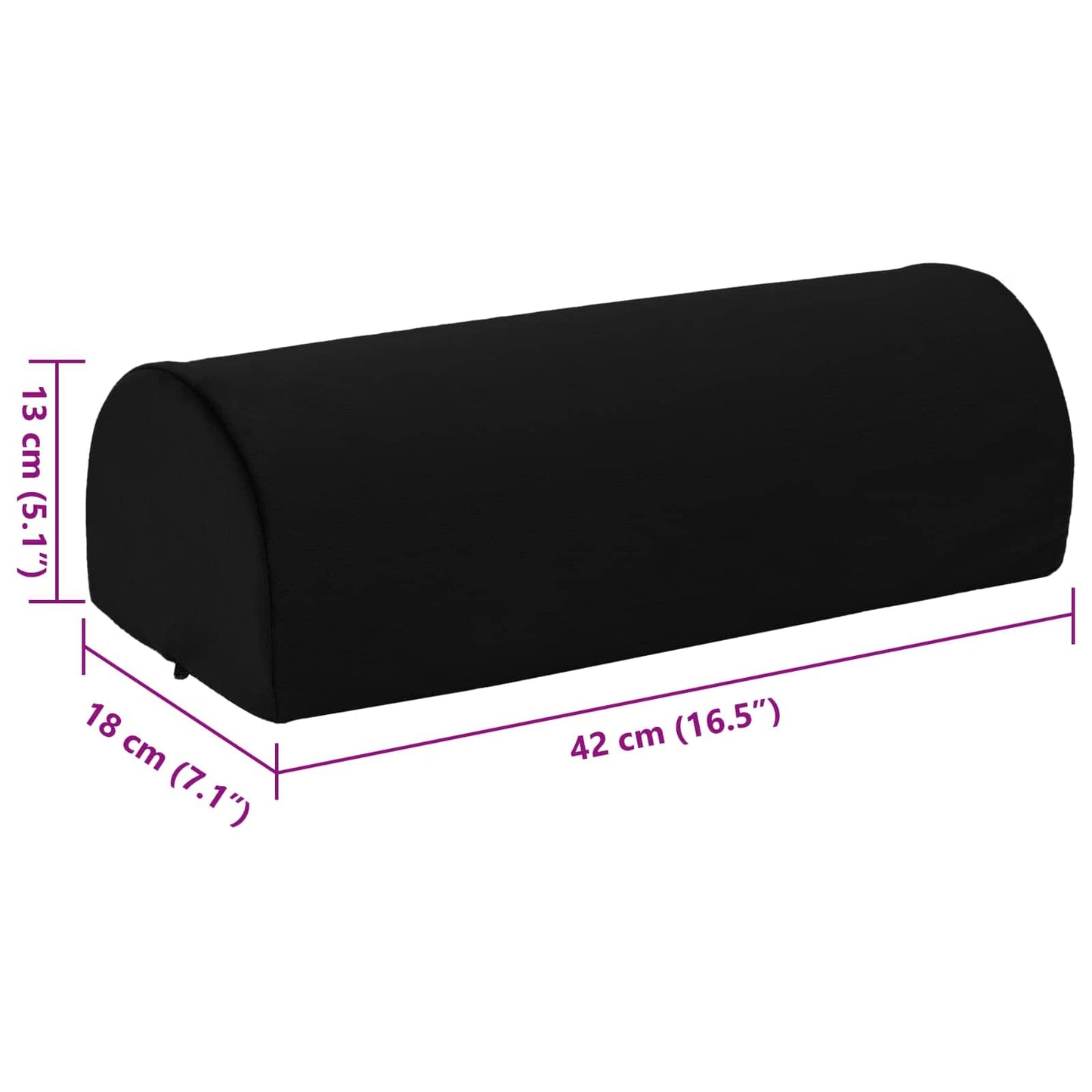 Cuscino per poggiapiedi Nero 42 x 18 x 13 cm Schiuma PU