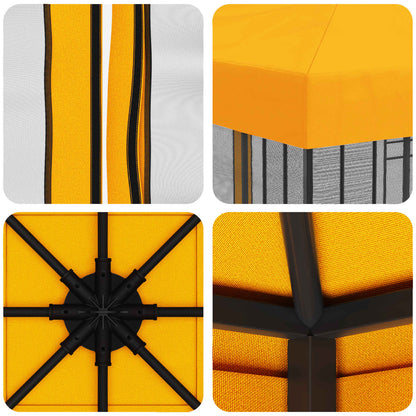 Gazebo da giardino con pareti laterali 3 x 3 m Giallo | homemem39